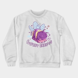 Sweet Dreams Are Made of Bees - Buzzing Slumber Illustration Crewneck Sweatshirt